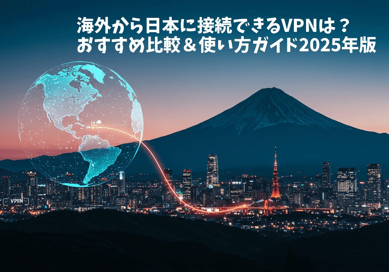 海外から日本に接続できるVPNは？おすすめ比較＆使い方ガイド2025年版
