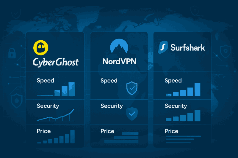 他VPNとの比較（NordVPN / Surfshark）