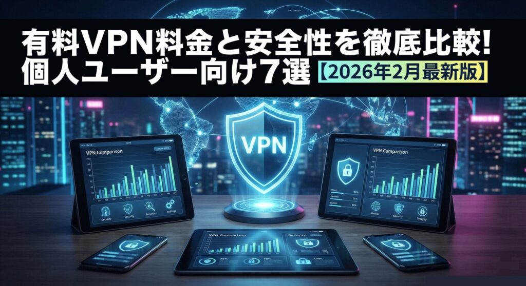 有料VPN料金と安全性を徹底比較!個人ユーザー向け7選【2026年2月最新版】