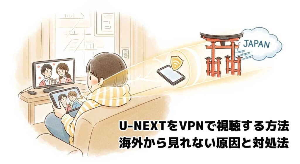 U-NEXTをVPNで視聴する方法｜海外から見れない原因と対処法